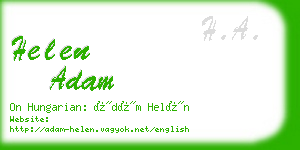 helen adam business card